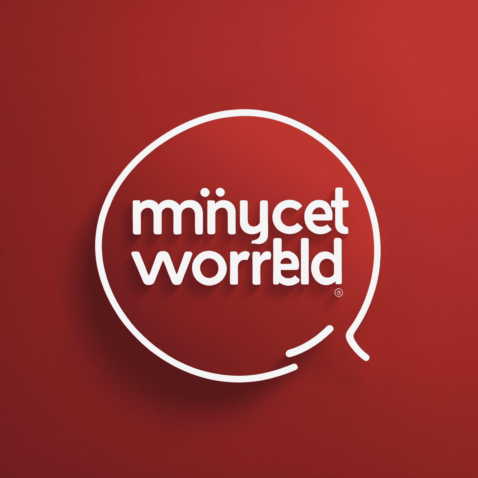 1minuteworld logo - Kırmızı arka plan üzerinde beyaz yazı ile şirket adı